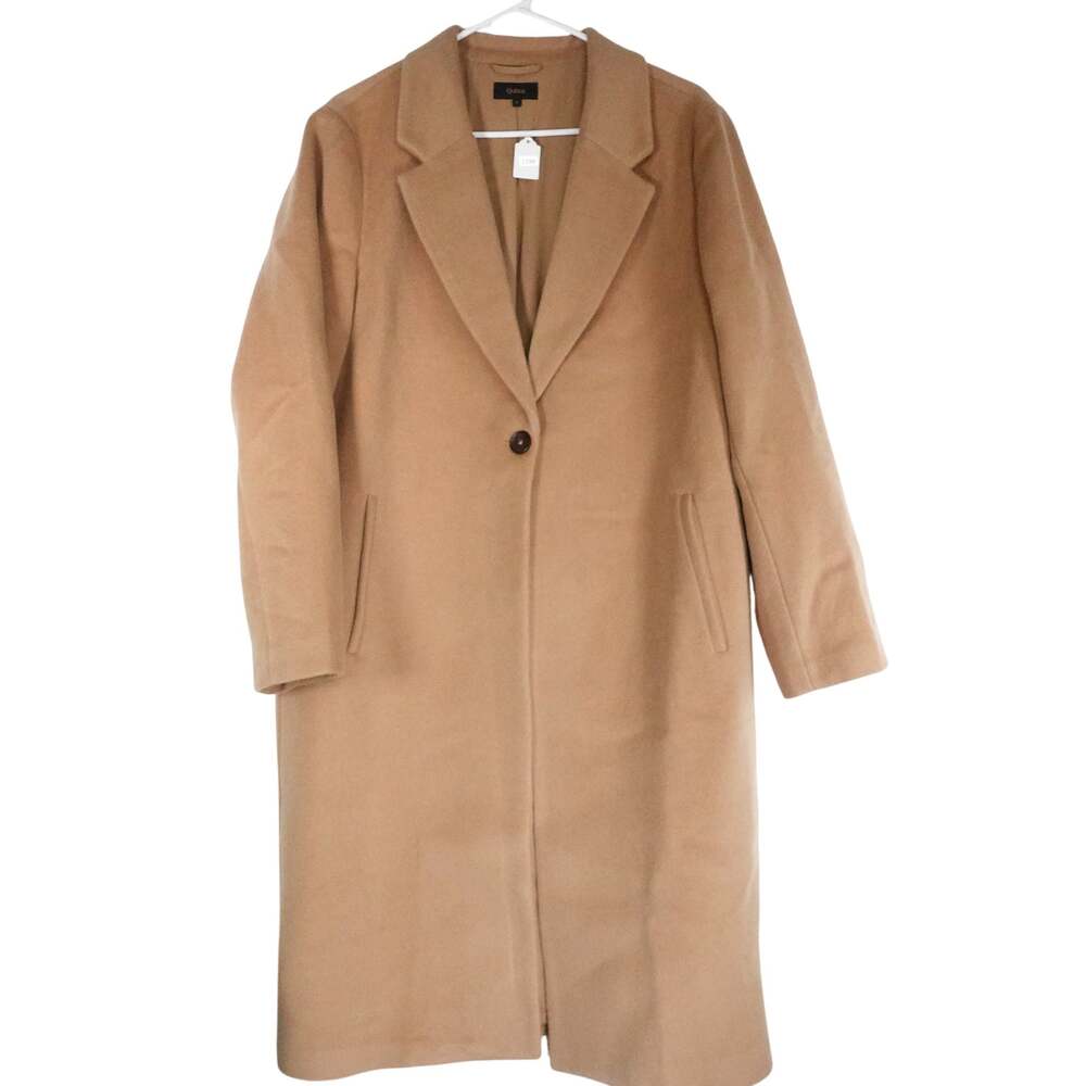 NWOT Quince Women's L Wool Cashmere Single Breasted Coat Caramel Tan $200 Luxe - Picture 4 of 10